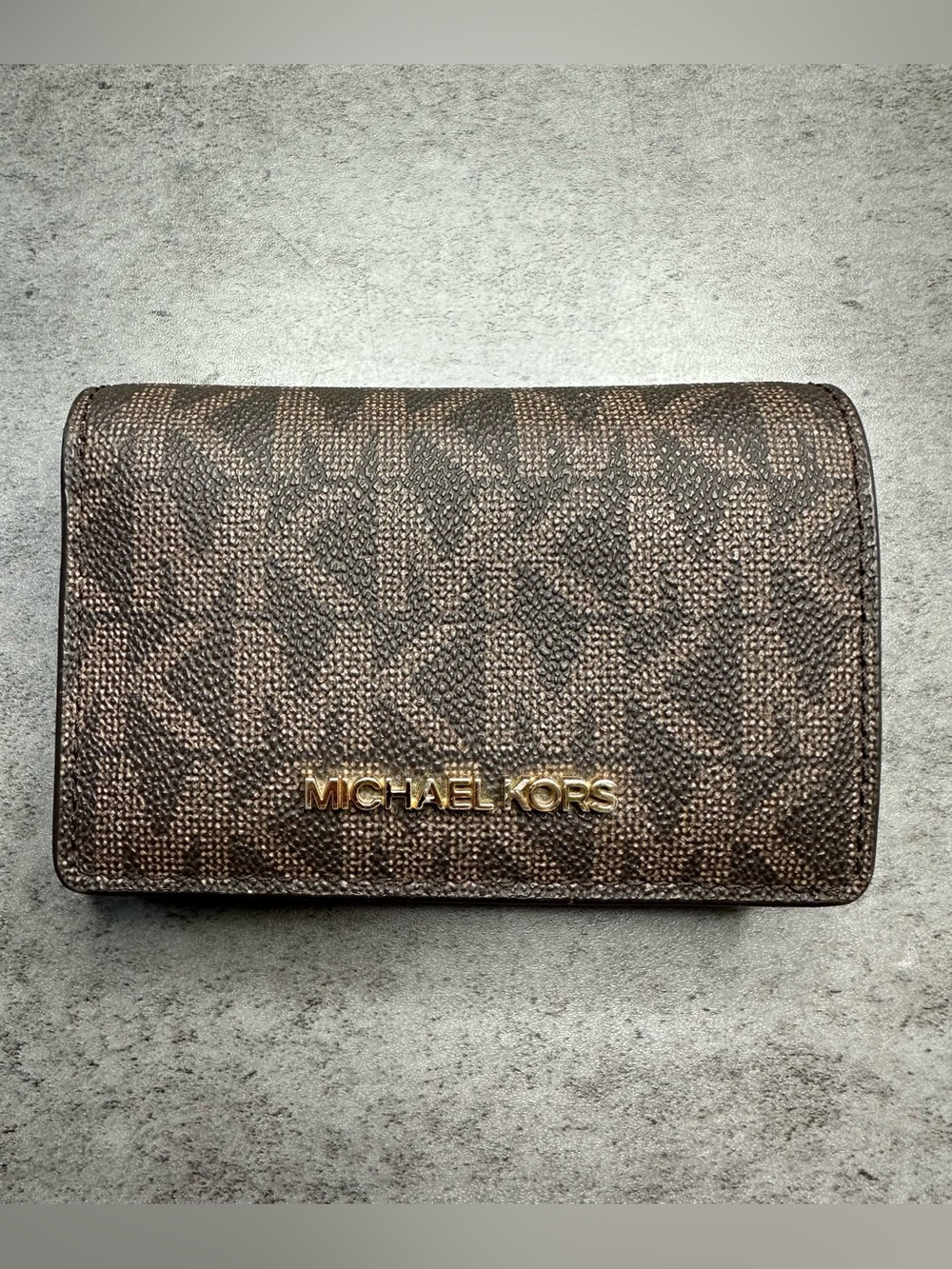 Michael Kors Signature MK Logo Wallet – Brown/Tan